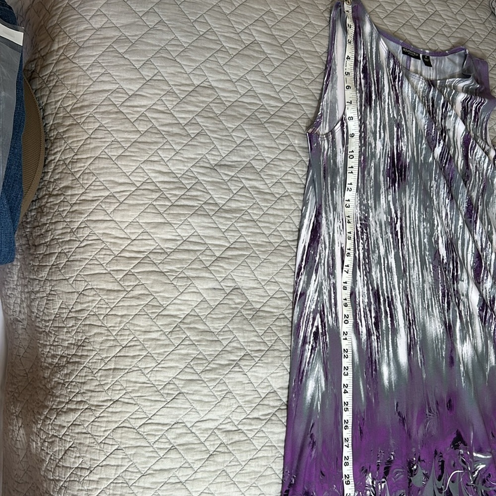 Effortless Style by Citiknits Purple/Grey Tank Sundress Sz M - Picture 11 of 12